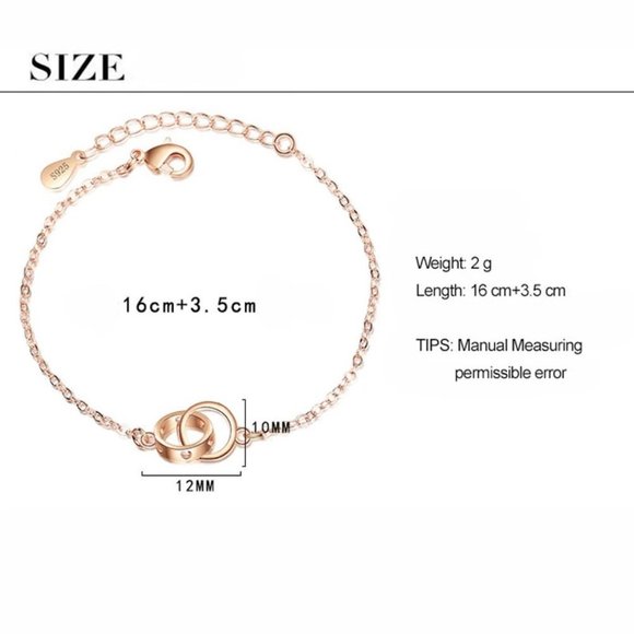 NEW Rose Gold Interlocking Circle Bracelet - Picture 8 of 8